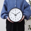 70475 電波掛時計 シンプル 25cm BK 不二貿易 73225891