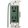 設備用ML抜け止め接地ダブルコンセント(接地リード線付)(緑) 明工社
