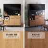 MGK-18135-WAL ヴィンテージ調マグネットワイド食器棚 ブラックガラス【GREACK-グリック-】? ホームテイスト 73614287