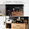 MGK-18135-WAL ヴィンテージ調マグネットワイド食器棚 ブラックガラス【GREACK-グリック-】? ホームテイスト 73614287