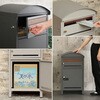 SH-33-LIN-GY ポスト付き天面ラウンド型宅配ボックス 宅配2段タイプ ホームテイスト 73615608