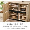 RCC-1496DBR キャビネット 幅79cm 収納 おしゃれ チェスト 木製 サイドボード リビングボード 扉付き 萩原 73630220