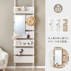 KTR-3217NW(幅60) ミラー付き 突っ張り棚 【 選べる3サイズ 幅40 / 幅60 / 幅80 cm 】 スリム 突っ張り ラック ウォールシェルフ 間仕切り 壁面収納 萩原 73630421