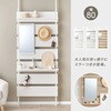 KTR-3218WH(幅80) ミラー付き 突っ張り棚 【 選べる3サイズ 幅40 / 幅60 / 幅80 cm 】 スリム 突っ張り ラック ウォールシェルフ 間仕切り 壁面収納 萩原 73630457