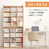 RCC-1564BR スライド式本棚 前後2列 縦に連結できる【 幅90 (扉収納付き) 】 本棚 大容量 漫画 収納 扉付き ブックシェルフ ブックラック ロータイプ 高さ調節 連結可 萩原 73630509