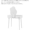 MD-6738WH ウェーブミラー ドレッサー LEDライト付き スツール付き コンパクト 韓国インテリア 鏡 一面鏡 化粧台 萩原 73630667