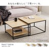 KT-3775BR ネストテーブル 幅59.5cm 【 選べる4色】おしゃれ 棚付き リビング 木目調 角 新生活 コンパクト 萩原 73631035