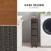 RAN-2463DBR キャスター付き ランドリーチェスト ランドリーラック 【選べる3サイズ】 幅20 / 25 / 30cm スリム 隙間収納 脱衣所 収納 萩原 73631900