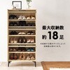 RSR-1529BR フラップ & ルーバー扉 シューズボックス 幅61cm 【 3扉タイプ 】 靴箱 可動棚 大容量 おしゃれ 省スペース 高通気性 萩原 73632049