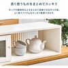 MUD-6127LBR 【 完成品 】 調味料ラック カウンター上収納  幅60/90cm 両面開閉 キッチン上 木製 カトラリー収納 ガラス扉 スリム 萩原 73633108