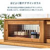 MUD-6127LBR 【 完成品 】 調味料ラック カウンター上収納  幅60/90cm 両面開閉 キッチン上 木製 カトラリー収納 ガラス扉 スリム 萩原 73633108