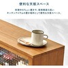MUD-6127LBR 【 完成品 】 調味料ラック カウンター上収納  幅60/90cm 両面開閉 キッチン上 木製 カトラリー収納 ガラス扉 スリム 萩原 73633108