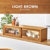MUD-6127LBR 【 完成品 】 調味料ラック カウンター上収納  幅60/90cm 両面開閉 キッチン上 木製 カトラリー収納 ガラス扉 スリム 萩原 73633108