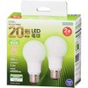 LDA3N-G AG52 2P LED電球 E26 全方向タイプ 20W相当 オーム電機 74041188