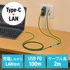 LAN�ϊ��P�[�u�� CAT6 RJ-45/USB TypeC