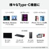 500-USB100 USB TypeCアダプタ デジタル表示付き 40Gbps/PD140W サンワダイレクト 74826136
