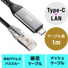 500-LAN6KCSL01 LAN変換ケーブル CAT6 RJ-45/USB TypeC サンワダイレクト 74826310