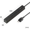 TAP-SPSLIM6MG-2BK 電源タップ スリム マグネット/雷ガード付き サンワサプライ 74996760