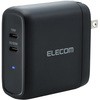 スマホ充電器 AC充電器 タイプC×2ポート 合計68W 小型 軽量 USBコンセント iPhone エレコム