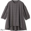 822202-31 822202 7分袖やわらかサッカーブラウスグレーM～L ケアファッション 75145485