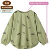 822223-01 822223 パンジー柄刺繍衿袖ゴムブラウスシロM～L ケアファッション 75145747