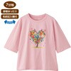 822231-01 822231 7分袖綿混ラインストーンTシャツサックスM～L ケアファッション 75146359