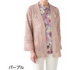 822128-21 822128 7分袖後ろ長めTシャツパープルM～L ケアファッション 75147129