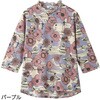 822128-21 822128 7分袖後ろ長めTシャツパープルM～L ケアファッション 75147129