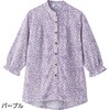 822139-24 822139 7分袖隠れファスナーブラウスパープルS ケアファッション 75279106