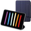 iPad mini6 ケース カバー 第6世代 2021年モデル レザー 手帳 Apple Pencil収納 2アングル マグネット固定 三つ折りスタンド 薄型 軽量 オートスリープ ネイビー エレコム
