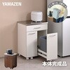NSKD-2DW(WH) 隠せる ゴミ箱 フタ付き 2分別 14L キッチンカウンター ステンレス天板 キャスター付き YAMAZEN(山善) 75461061