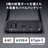BTL-RDC43 モバイルバッテリー USB PD対応 AC85W/PD65W サンワサプライ 75494006