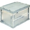 HOF50-LG-10P 【まとめ買い】オリコン 折りたたみコンテナ 50L (フタ付・長辺・短辺トビラ付)ライトグレー 10個 TRUSCO 75595190