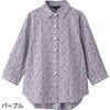 822190 7分袖綿100%花柄ブラウス ケアファッション
