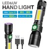 LEDハンドライト USB充電式 UVライト・COBワークライト・底部マグネット付き リチウムイオンバッテリー付属 (PSE認証品) トライメイト
