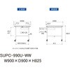 SUPC-990U-WW 軽量作業台/耐荷重128kg_移動式_引き出し付_ワークテーブル150シリーズ_低圧メラミン天板 山金工業 75711636