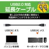 U2C-DE10BK USB延長ケーブル A-A スリム 極細 両面挿せる エレコム 75907246