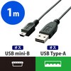 U2C-DMB10BK USB�P�[�u�� miniB-A �ɍ� ���ʑ}���� �u���b�N �G���R�� 75907291