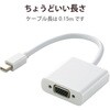 AD-MDPVGAWH miniDisplayport�ϊ��A�_�v�^ VGA(D-Sub 15�s��)-�~�j�f�B�X�v���C�|�[�g �G���R�� 75908971