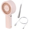 FAN-U261PN ハンディファン 携帯扇風機 コンパクト 大風量 5段階風量 USB Type-C充電 自動安全OFF ハンドストラップ付 エレコム 76048248