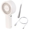 FAN-U261WH ハンディファン 携帯扇風機 コンパクト 大風量 5段階風量 USB Type-C充電 自動安全OFF ハンドストラップ付 エレコム 76048257