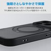 PM-A25CMGSTKMBK iPhone 17 Pro ケース ハイブリッド 衝撃吸収 MAGKEEP 磁力吸着ワイヤレス充電対応 回転式スタンド付 エレコム 76048449