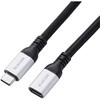 MPA-CCECE1G05BK USB?C 延長ケーブル USB-Cプラグ-USB-Cポート 10Gbps USB3.2(Gen2) PD100W 映像出力 ナイロンメッシュ エレコム 76048625