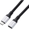MPA-CCECE1G05BK USB-C 延長ケーブル USB-Cプラグ-USB-Cポート 10Gbps USB3.2(Gen2) PD100W 映像出力 ナイロンメッシュ エレコム 76048625