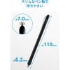 P-TPSLIMBSDBK タッチペン iPad スマホ タブレット対応 スタイラスペン 透明ディスクペン先 狙った位置が見やすい 極細 エレコム 76048781