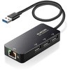 LANアダプター 有線 タイプA Giga USBハブ付 (USB-A×3) USB3.2(Gen1)/3.1(Gen1)/3.0 10/100/1000Mbps エレコム