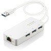 EDC-GUA3H2-W LANアダプター 有線 タイプA Giga USBハブ付 (USB-A×3) USB3.2(Gen1)/3.1(Gen1)/3.0 10/100/1000Mbps エレコム 76058719