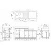 CMⅡ-160ALN Comfy series(コンフィシリーズ) コンロ台付き流し台 CM 壁出し水栓+据置型加熱機器用コンロ台 イースタン工業 76067505