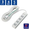T-T02-3450WH/RS 電源タップ 延長コード 4個口 5m 3P マグネット スイングプラグ EU RoHS指令準拠 OAタップ コンセント エレコム 76081756
