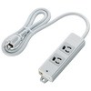 電源タップ 3P 2個口 マグネット付 抜け止め 固定用フック穴付き 工事用 熱に強い二重構造 RoHS OAタップ エレコム